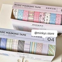 MINKYS 10pcs/lot Basic Grid Star Type Decorative Tape Set Washi Tape Pack School Office Stationery