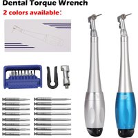 2Colors Dental Universal Implant Kit Torque Wrench Contra Angle Handpiece &16pcs Drivers