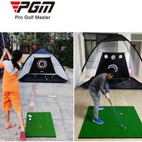 PGM Golf Net, 10x7FT with Golf Practice Mat, Hitting Aid Nets for Backyard Driving Chipping Training Swing for Outdoor or Indoor