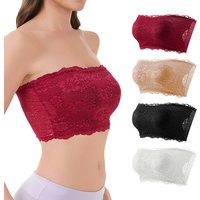 Plus Size Lace Bra Women Strapless Sexy Bra Comfortable Breathable Summer Sports Bra With Elastic Chest Strap