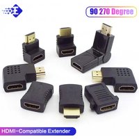 4K HD Connector Mini / Micro HDMI-Compatible Extender HDMI-Compatible Adapter 90 270 Degree Right Angle Male To Female Converter