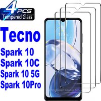 Verre trempé pour Tecno Spark 10 5G Pro 10C, 2/4 pièces, Film de protection d'écran