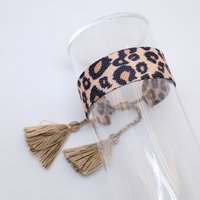 1pcs Webbing Bracelets Beautiful Leopard Print Zebra Print Tassel Bracelet Adjustable Length Woman Fashion Bracelets Gifts