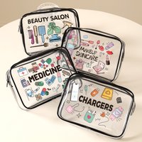 1pc Clear PVC Travel Organizer Bag with Zipper Closure Toiletry and Cosmetic Pouch Cosmetic Storage Travel Makeup Bag for Women