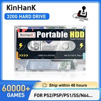KINHANK 320G Super Console Gaming HDD 60000 Video Games 70 Emulators For DC/MAME/SS/NAOMI/PS2/PS1 Plug and Play Batocera OS