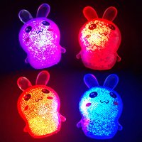 Adult Squishy Bunny Stress Balls with Light Stress Relief Toy Girls Fidget Toys Colorful Rabbit Easter Basket Stuffers