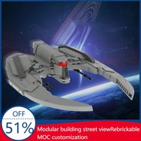 NEW 378PCS MOC Cylon Raider Modern Minifigure Scale Battlestar Galactica Spaceship Model Custom Building Blocks DIY Assembly Toy