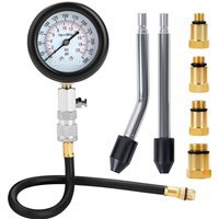 Engine Compression Tester Kit 8PCS, 0-300 PSI Cylinder Pressure Test Tool for Gasoline Engines on Cars, Motorcycles, ATVs & Smal