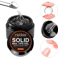 TWOING 8g Clear Solid Nail Tips Gel Long Lasting Strong Adhesion UV/LED Building Gel for Nails Home Salon Manicure DIY Design