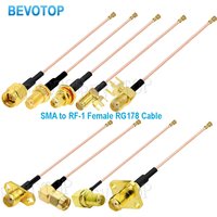 10 Stück/Set RP-SMA/SMA-Buchse auf uFL/u.FL/IPX-1-Buchse RF-Koaxialkabel Antennenverlängerung Jumper RG178 SMA zu IPX Kabel