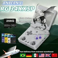 ANBERNIC RG34XXSP Flip Handheld Console Video Game Consoles Supports 5G WIFI 64bit H700 3.4'' IPS Screen Linux 256G PSP Game NEW