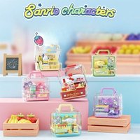 AREAX Sanrio Building Blocks Fruit Flavored Store Manager Toys Kuromi Hello Kitty Cinnamoroll Assembly Model Gift Ornament