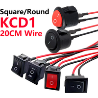 5Pcs Mini Rocker Switch 12 Volt ON Off Toggle Switch with Wire 6A/250V 10A/125V Electrical Switches for DIY Apply