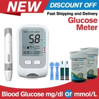 Blood Sugar Glucose Monitor 50pcs Test Strips Lancets Glucometer Kit for Diabetic Blood Sugar Monitor Medical Diabetes Tester