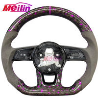 Suitable for Audi A4 B9 A3 8Y A5 S3 S4 RS3 RS4 purple forged carbon fiber suede steering wheel