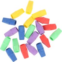 20PC Erasers Pencil Top Caps Chisel Shape Eraser Student Supplies Stationery