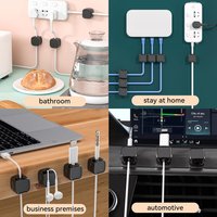 3/6/12Pcs Holder Keeper Organizer for Home Cable Clip Cord Holder Adhesive Wire Office Car Under Desk Cable Management Magnetic