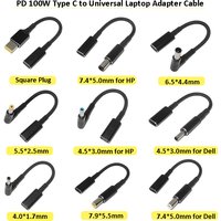 PD 100W Type C to Universal Notebook Adapter Cable DC Jack Usb C Laptop Charging Cable Cord for Asus Lenovo Hp Dell Connector