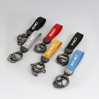 For Volvo XC60 XC90 XC40 V60 S60 S90 S40 XC70 Logo Car Suede Keychain Metal Keyring Key Ring Holder Sport Styling Accessories