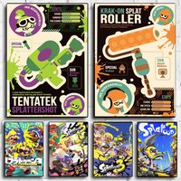 Game S-Splatoon Poster HD Self-Adhesive Wall Stickers Mural Painting|Decals for Bedroom & Living Room|Home Decor Gift