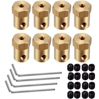 Model Car Accessories Brass hexagonal coupling Car tire connector Axle 3mm 4mm 5mm 6mm 7mm 8mm Adapter Toys Parts