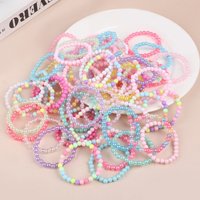 10/20/30Pcs Multicolor Beads Bracelet Kids Mermaid Birthday Party Favors Guests Gift Goodie Pinata Fillers Baby Shower Supplies