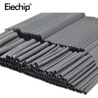 127pcs/lot Thermoresistant tube Shrink wrapping 2:1 Black heat shrink Sleeving set Wire Cable Polyolefin Wrap Tubing