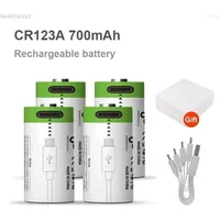 4-20PCS Rechargeable CR123A Batteries 3.7V 16340 CR17345 Li-ion Battery for Laser Pen and LED Flashlight + USB Charging Cable