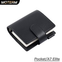 Moterm Elite Pocket A7 Rings Planner Cover Pebbled Grain Leather Binder Organizer Notebook Journal with 25mm rings