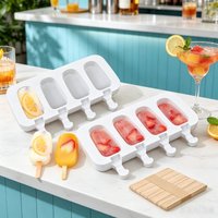 4-hole Silicone Popsicle Mold Homemade Ice Cream Juice Popsicle Mold Household Homemade Popsicle Mold Tray