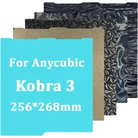 Anycubic Kobra 3 Combo Build Plate 256×268, Double‑Sided Textured PEI PEO Magnetic Hot Bed Sheet for 3D Printer Replacement