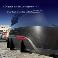 1Set Black ABS Adhesive Rear Lip Spoiler For Tesla Model Y 2017-2024 Exterior Protection Decoration Auto Mod Accessories