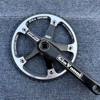 Pignon de vélo à pignon fixe avec manivelle à trou carré OTA, 48T, en alliage d'aluminium, usiné CNC, BCD 144mm, manivelle 165mm, pièces de vélo fixie et de cyclisme