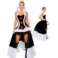 Red Heart Queen Costume Cosplay For Women Dress Up Halloween Costume For Adult Carnival Party Suit
