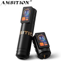 Ambition Ninja Max+ Wireless Tattoo Pen Machine 3.5mm Stroke Coreless Motor Powerful Upgrade Dual Button 2000mAh Tattoo Battery