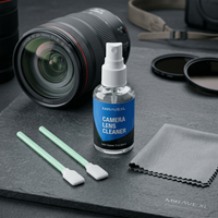 MIRAVEXL Camera Lens Cleaner Kit Microfiber Cloth Sensor Swab Dual Spray Dropper Bottle for DSLR Glasses VR Screen Optics