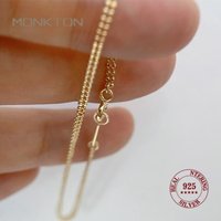 Monkton 925 Sterling Silver Charm Bracelet Soft Smooth Beads Bracelets for Women Fashion Simple Jewelry Accessories Gift