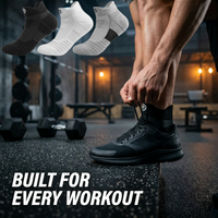 Men's Athletic Ankle Socks,Breathable Cushioned Running Socks,Moisture Wicking Compression Socks Gym,Workout,Hiking Sport Socks