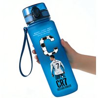 650ml CR7 Ronaldo Water Bottle Soccer Star Letter A-Z Children Outdoor Drink Bottle School Kids Straw Cup Boy Girl Sport Jugs