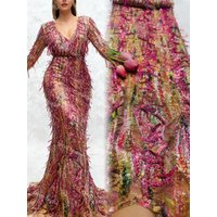 Nigerian lace fabrics 2025 Tulle Mesh Lace Fabric High Quality French African Sequins Net Lace for Women Wedding Dresses