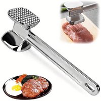 Duty Meat Mallet Stainless Steel Double-Sided Meat Tenderizer Tool for Steak Chicken Pork Fish and Veal Kitchen Cooking Hammer
