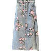 Women Y2k A-line Floral Print Skirt Vintage Aesthetic Long Skirt Harajuku Oversize Skirt 2000s Fashion Emo Clothes Summer 2025