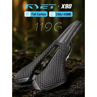 AliExpress RYET X90 119g 3D Printed Full Carbon Saddle 240x143mm T800 7x9mm Rails Cut-Out Breathable Road MTB Gravel Seat Pro Max 150kg