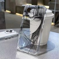 Anime Sketch Girl Pattern Clear Phone Case for iPhone 17 Pro Max 16 15 Pro 14 13 12 11 XR X 17Air 16 Plus Silicone Cover