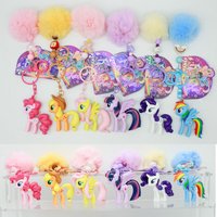 Genuine My Little Pony Kawaii Twilight Sparkle Applejack Pinkie Pie Keychain Pendant Anime Cartoon Birthday Gift Boys Girls Toys