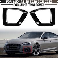 2PCS Front Bumper Fog Lamp Grill Cover For Audi A5 S5 2020 2021 2022 Car Fog Light Racing Grille Frame Lid Cap Hood
