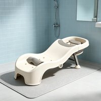 Foldable Baby Hair Washing Chair Portable Kids Shampoo Bath Bed Children Head Washing Recliner Home Bathing Tool