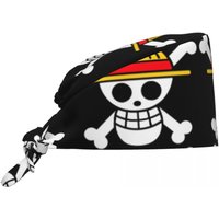 Custom Anime One P-Pieces Scrubs Cap Surgical Hats Women Men Skull Manga Operating Room Cap Nursing Cap Lab Works Hat
