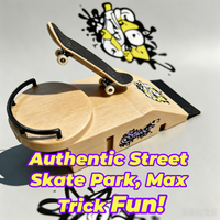 Finger Skateboard Ramp Set, 11inch Mini Street Skate Park Kit with Fingerboard, Tools & Extra Wheels, DIY Assembly Finger Skate