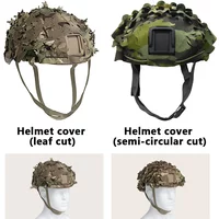 Tactical 3D Camo Laser Cut Leaf Shape Airsoft Helmet Cover Mesh Helmet Cloth Paintball Hunting Fast MH PJ BJ Helmet Accessories